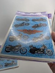 VINTAGE 1996 NEW Harley Davidson Motorcycle Stickers 3 Packs Heartline Hallmark