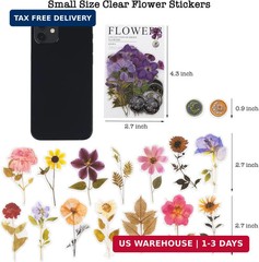 Knaid Pressed Flower Themed Stickers Set (320 Pieces) Dried Flowers Resin Sticke
