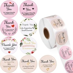 500Pcs 1.5″ Thank You Stickers Thank You For Supporting Small Business Labels