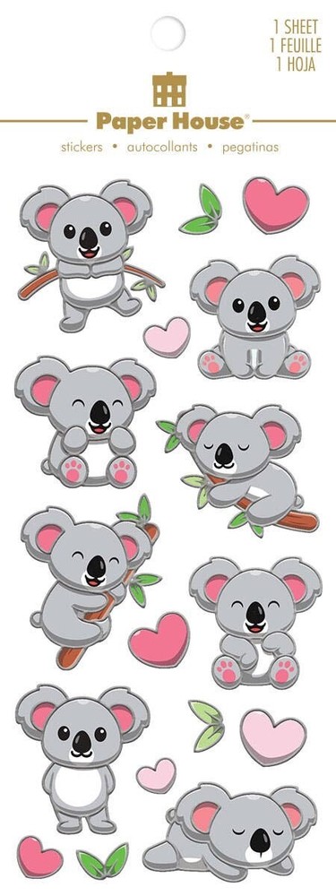 Koala Cuties Love Gold Foil Stickers Planner Supply Papercraft Crafts Scrapbook