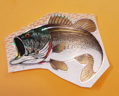 vintage 80’s Decal Specialties (BJ) Large mouth bass large sticker *used*