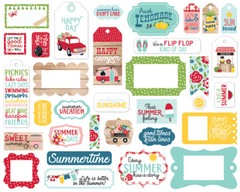 1 Pack of Echo Park Paper A SLICE OF SUMMER Frames & Tags Ephemera Pieces