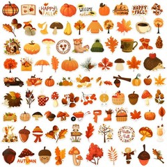 JULBEAR 200 Pcs Fall Autumn Leaf Stickers for Water Bottle | Cute Stickers, W…