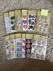 Crafter’s Square Glass Stickers Craft Assorted Lot 12 Pages Over 120 Stickers L1