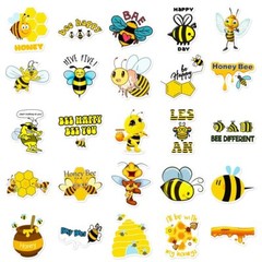 (50 pcs) Honey Bee Stickers Vinyl Stickers for Laptop Water Bottle Scrapbooking