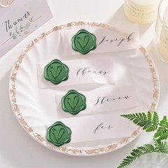 50Pcs Heart Wax Seal stickers Pine Green Self Adhesive Envelope Seal Stickers