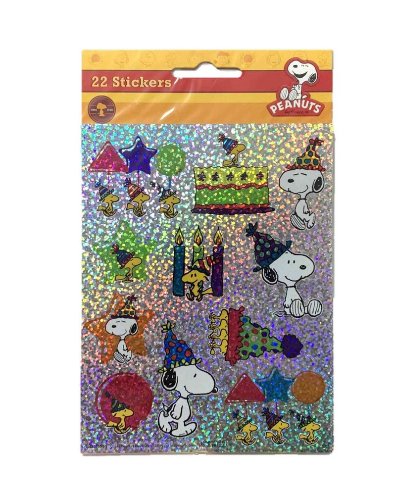 Peanuts Snoopy Sparkle Stickers, Celebrate with Snoopy & Woodstock (22 Stickers)