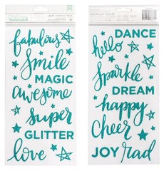Shimelle SPARKLE GIRL PHRASES (2) SHEETS GLITTER FOAM THICKERS scrapbook