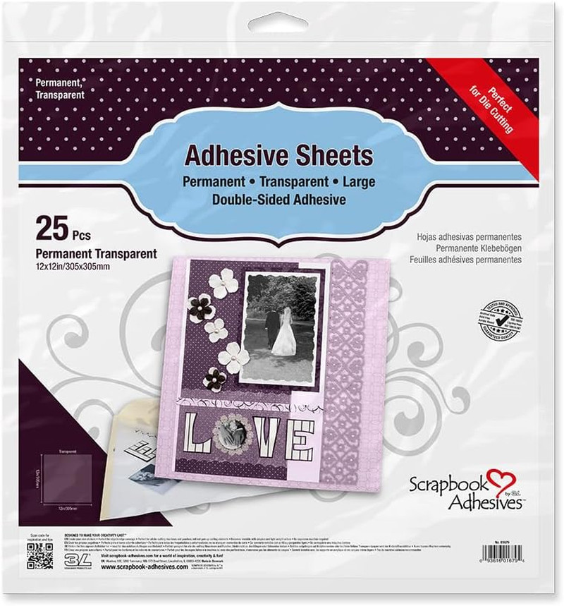 by 3L Scrapbook Adhesive by 3L, Adhesive Sheets, 12Inch X 12Inch (25 Pcs)