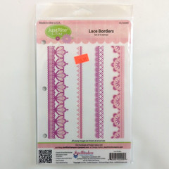 JustRite Rubber Cling Stamp Sets LACE BORDERS ONE and TWO Spellbinders Lot of 2