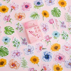 1 Box Bloom Flowers Paper Stickers Journal Bullet Planner Scrapbooking Crafts