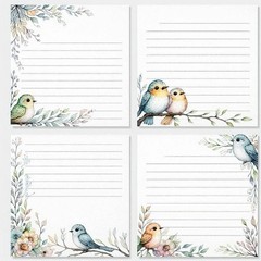Set Of 16 Small Bird Papers For Junk Journal Scrapbook Kit