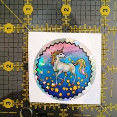 Vintage Stickers Rainbow Unicorn Prism Sticker RARE