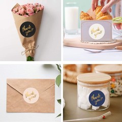 50/100/500 Pcs 1 inch Assorted Floral Thank You Stickers Round Sealing Labels