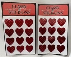 80’s Classy Stick-Ons Prizm Red Heart Valentine Small Stickers 2 Packages (24)