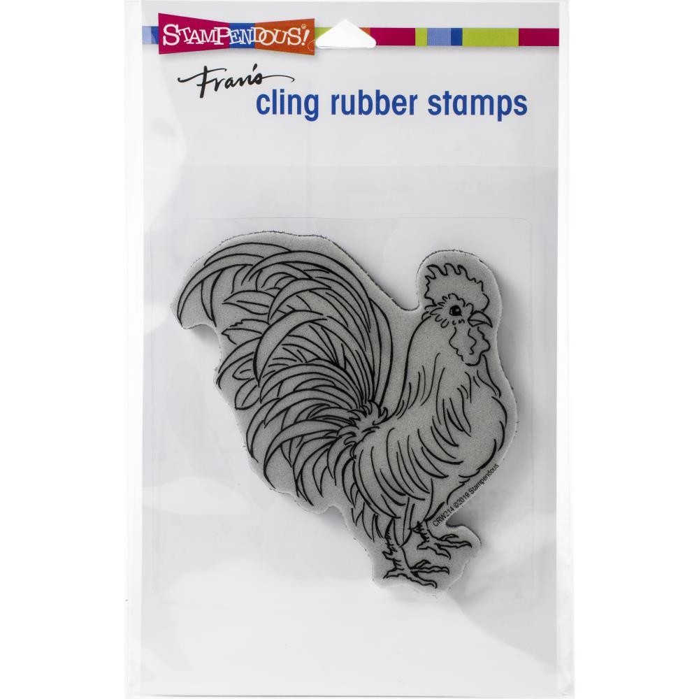 New Stampendous RUBBER STAMP cling ROOSTER free USA ship