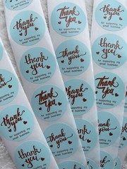 500 thank you for supporting my small business Stickers Count Size 1.5”