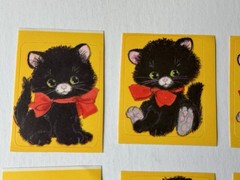 Vintage 80s Halloween Black Cat Stickers Jack O’ Lantern Pumpkin Gibson Loose