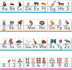 Alphabet & Number Bulletin Board Set – Manuscript ABC 0-10 Wall Decor, Pre-K/Kin
