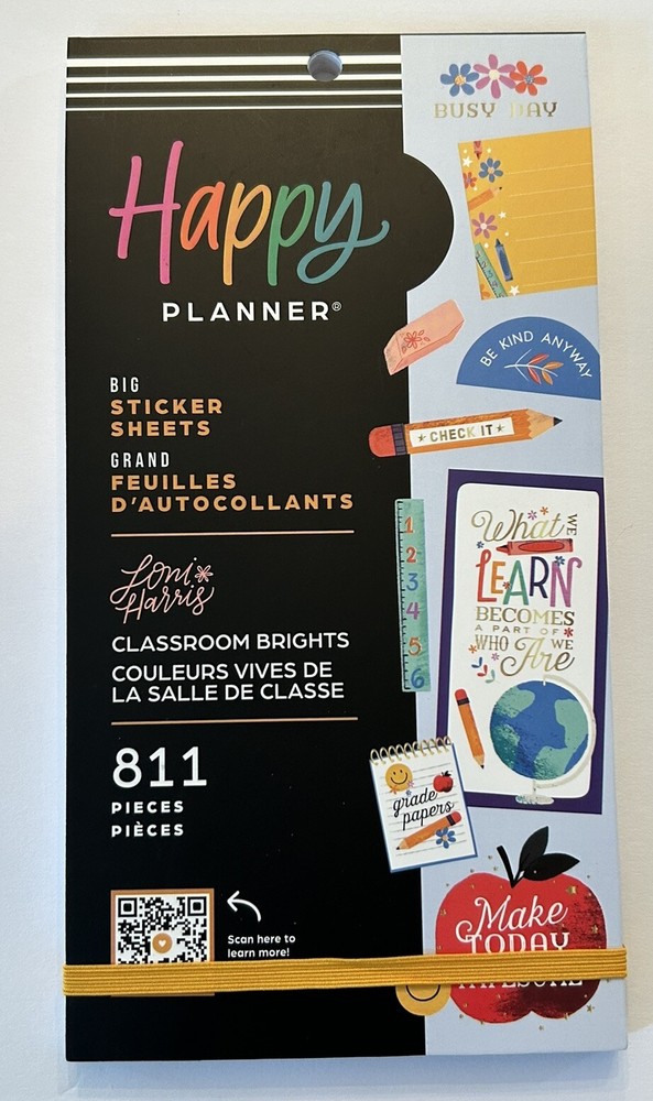 NEW Happy Planner Jess Miller CLASSROOM BIRGHTS Big Sticker Sheet Pack 811