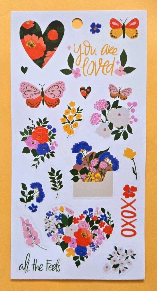 Valentine’s Day, Love, Heart, Butterflies Sticker Sheet