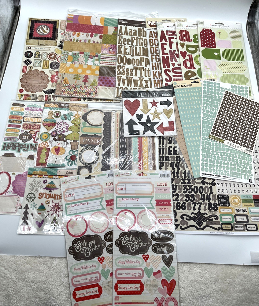 Mixed Scrapbook Sticker Chipboard Lot Crate Paper Heidi Grace Thickers Kit