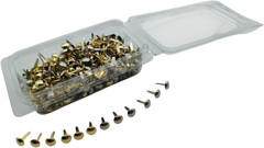 500PCS Mini Paper Brads, Paper Fasteners Metal Brads with Box, Mini round Head 4