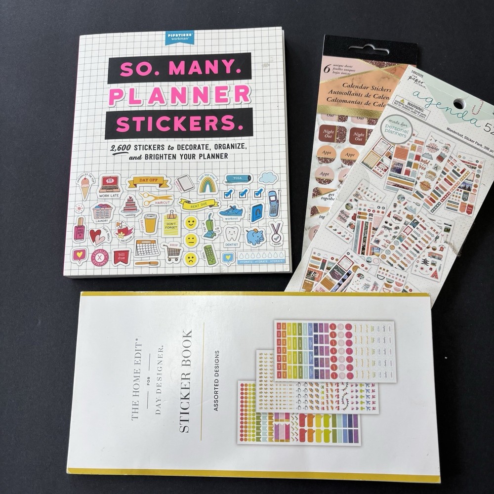 Lot of 4 Books Of Planner Scrapbook Stickers Some Missing But Mostly Complete