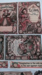 Alice in Wonderland Junk Journal Sublimation Fabric Ephemera Embellishments HM