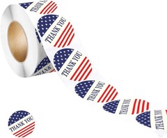 YINHEXI American Flag Thank You Stickers, 500 Labels per Roll for Small Business