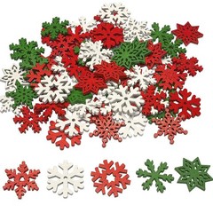 Chenkou Craft 100pcs Mix Styles Colors Snowflake Wood Buttons for Sewing and …