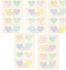 Vintage Mrs Grossmans Stickers Rare Undated Pastel Hearts Small 10 Mods