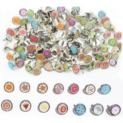 150 PCS Multicolor Brass Paper Fasteners Round Mini Metal Brads 0.47 Inch
