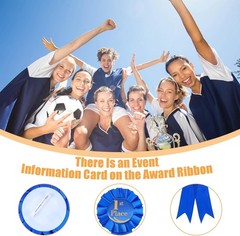 3 Pack 1st Place Ribbon Satin Participation Ribbon Award Ribbons Rosette Set Hon