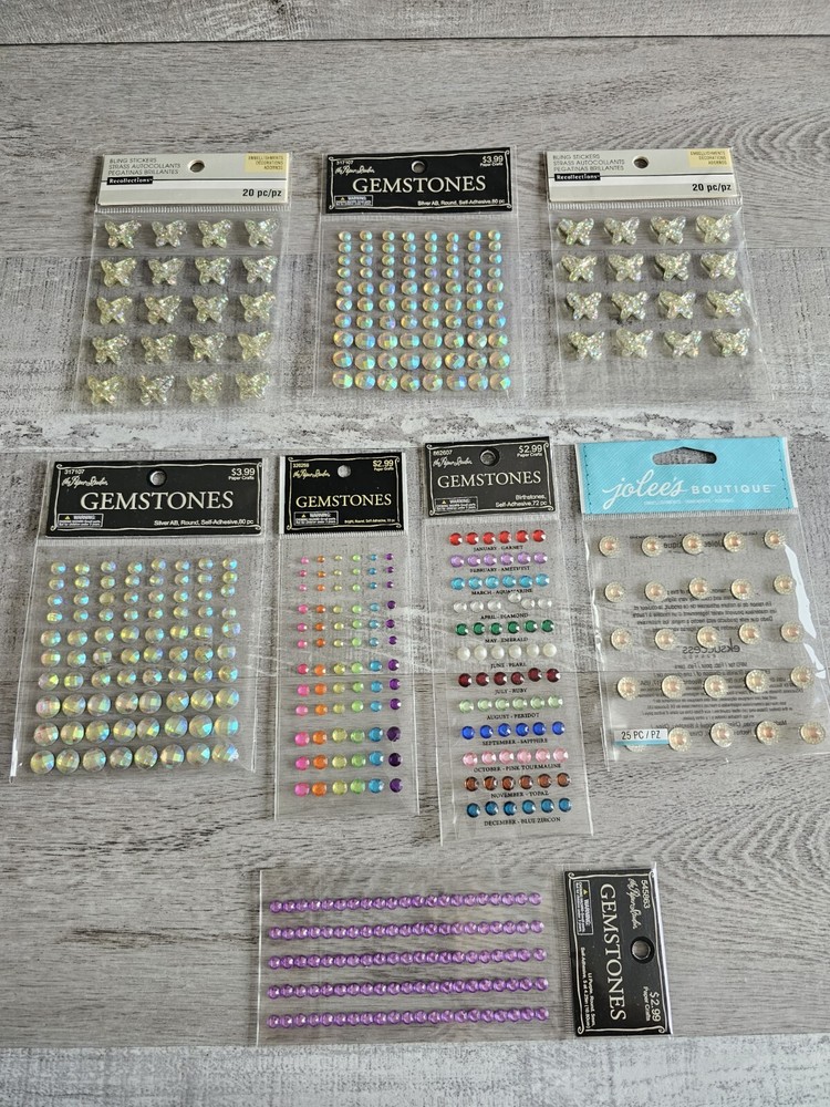 Sticker Lot Gemstones Scrapbooking 3D Stickers Butterflies Bling Spring #117