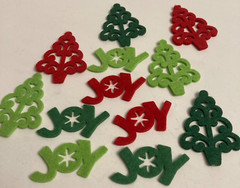 Dimensions Red Green Christmas Tree Joy Scrapbook Cards Embellishments 60ct
