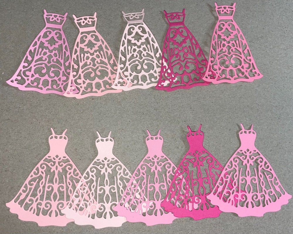 👗10 pc. DRESS 👗cardstock paper die cut embellishments scrapbook / card making