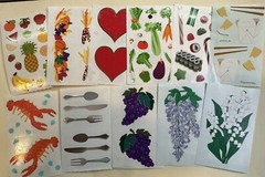 Mrs. Grossman stickers- You Choose -Food Kitchen Cooking Eating Utensils Flowers