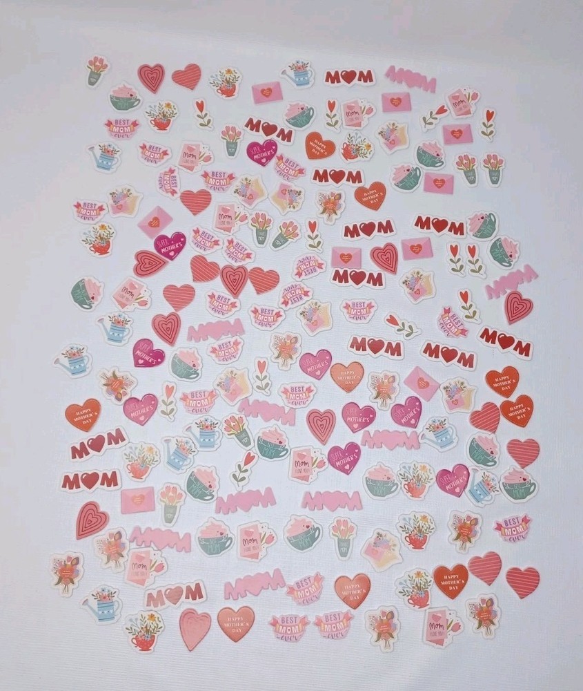 168 Mother’s Day Dimensional 3D Foam Sticker Lot Classroom Craft Stickers
