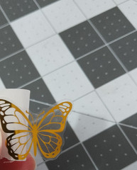 30 Self Adhesive Gold Foil Butterfly Stickers Crafts Scrapbooking 1.15″ x 0.85″