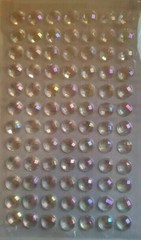 CraftbuddyUS 84pcs x 10mm Stick On AB Clear Faceted Round Rhinestone Gems, Craft