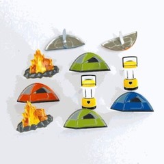 CAMPING SCRAPBOOKING DECORATIVE BRADS EYELET OUTLET 8 PCS 3 DESIGNS
