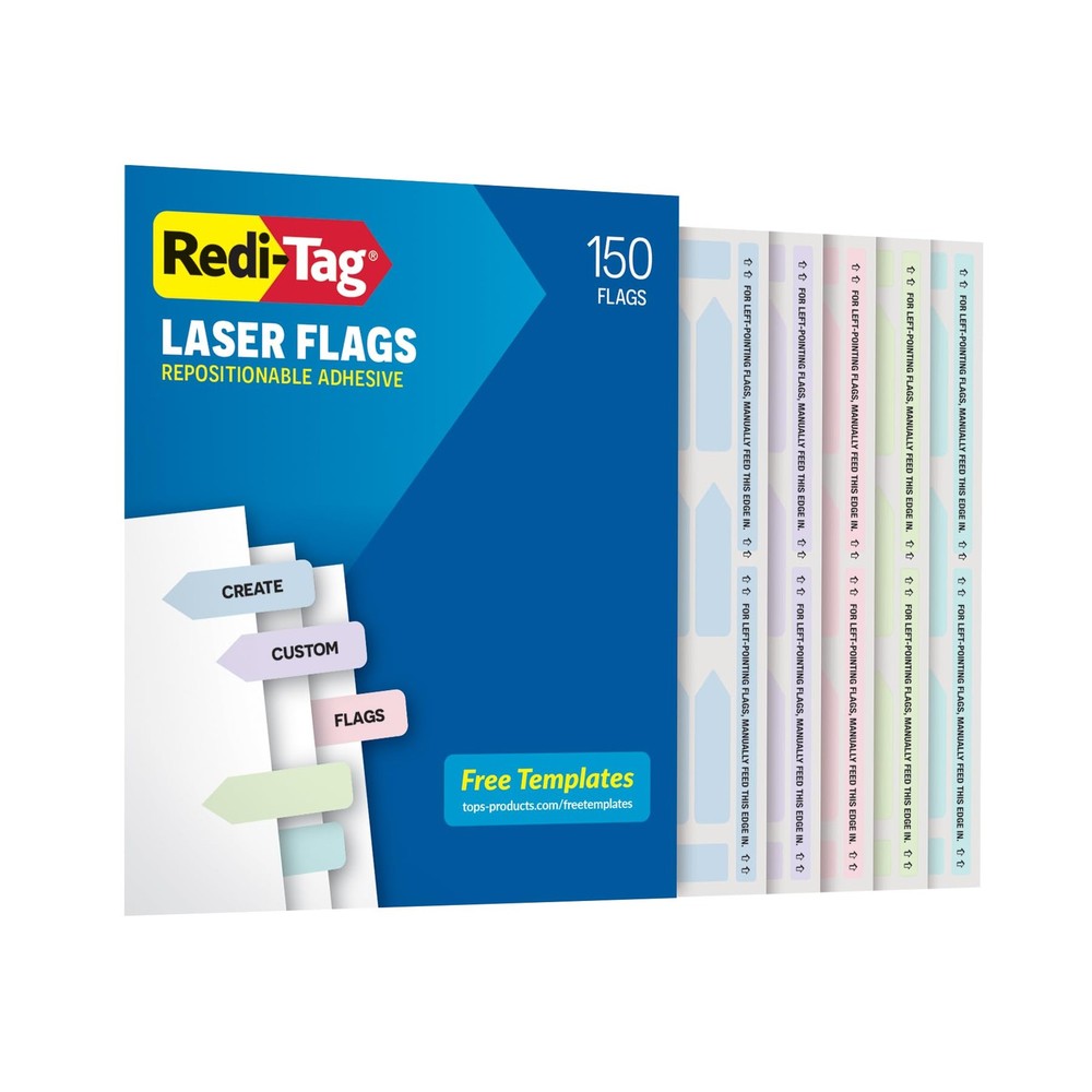 Laser Printable Flags 150 Pack, 2″x0.56″, Adhesive Tabs for Indexing &