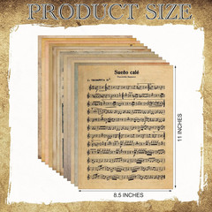 20 Pcs Vintage Sheet Music Scrapbook Paper 8.5 X 11 Inch Decorative Decoupage Pa