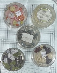 NEW Stampin Up! Retired 5 Lot Colored Buttons Brads Clips Clamps MSRP $9.95