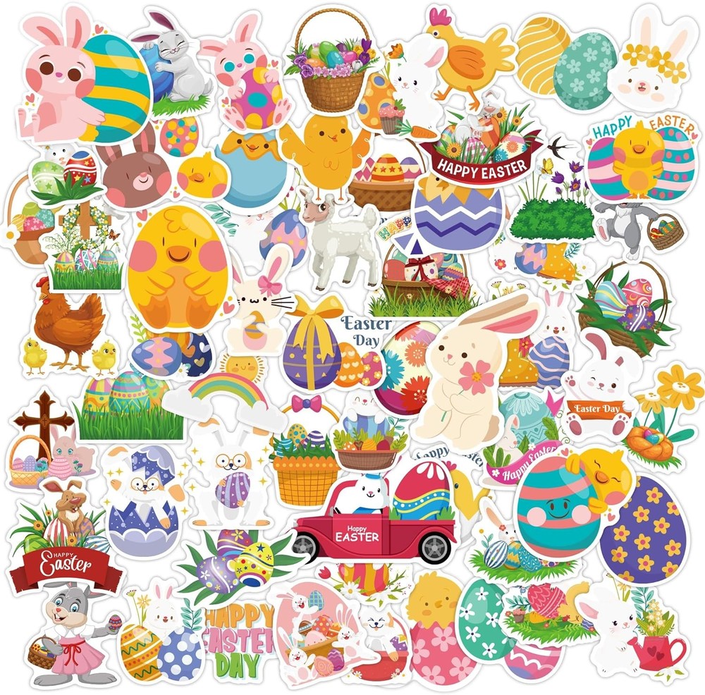 OHOME Easter Stickers | 120 PCS for Kids – Egg Stuffers, Vinyl Games