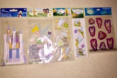 Lot Of 5 Tinker Bell Flowers Castle Scrapbook Sticker Peter Pan Disney Movie