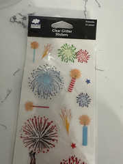 Cloud 9 Design Clear Multi-Color Glitter Fireworks Stickers 21PC Scrapbooking