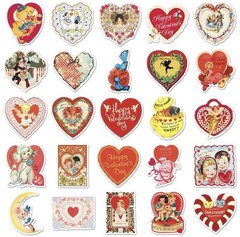 50 PACK RETRO VTG NOSTALGIA VALENTINES DAY SWEET HEART LOVE Set Bulk Lot 50PCS