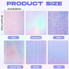 Self-Adhesive Holographic Vinyl Sheets – 36 Colorful A4 Films for Crafts